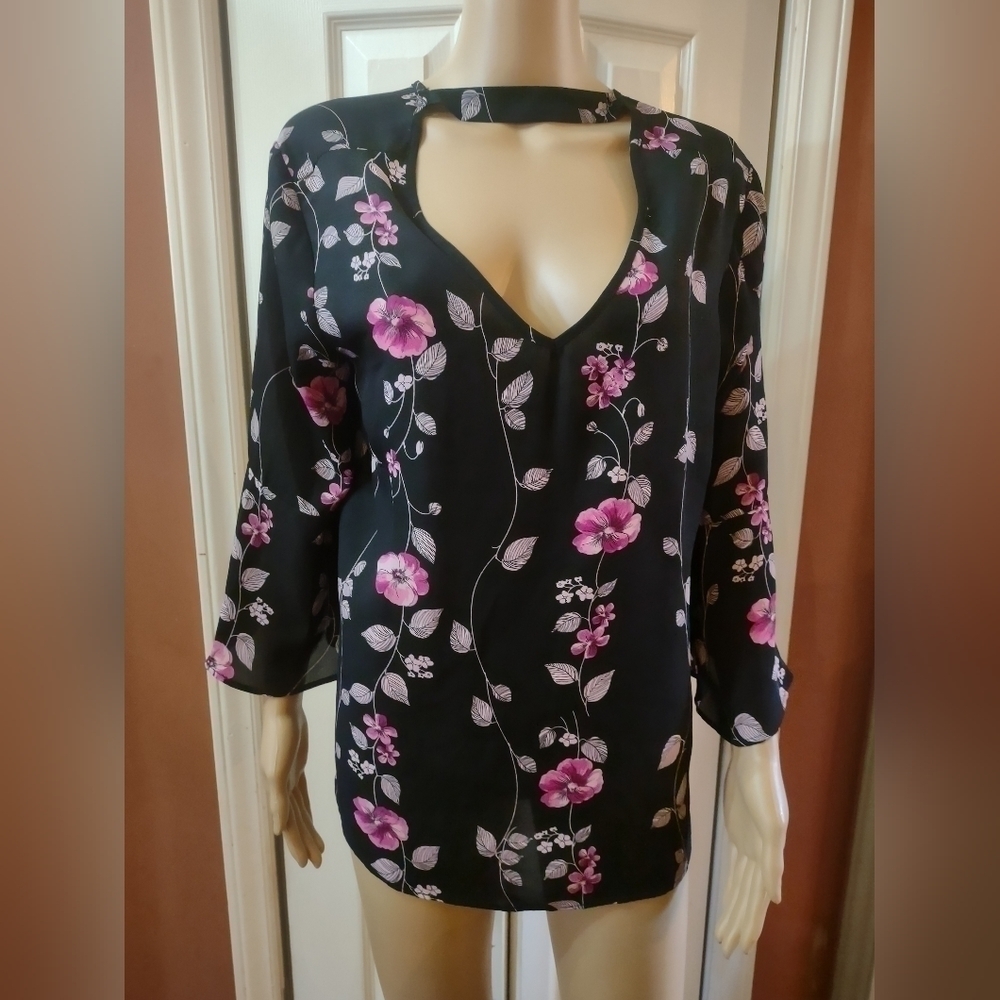 Counterparts women's size large floral blouse shirt top